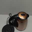 BELLA 1.7 Liter Electric Illuminated Glass Kettle, Quickly Boil Water for Tea, Coffee, Instant Soup and More, Safely Pour with Automatic Shut Off & Detachable Swivel Base, Chrome/Copper Finish