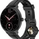 Smart Watches for Women Men 1.27" HD Fitness Tracker with Heart Rate/Sleep/Step/SpO2 Monitor, IP68 Waterproof Watch for Android iOS (Black)