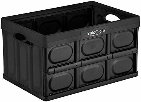 3-pack Instacrate Collapsible 12-gallon Storage Bin for Easy Storage (Black)
