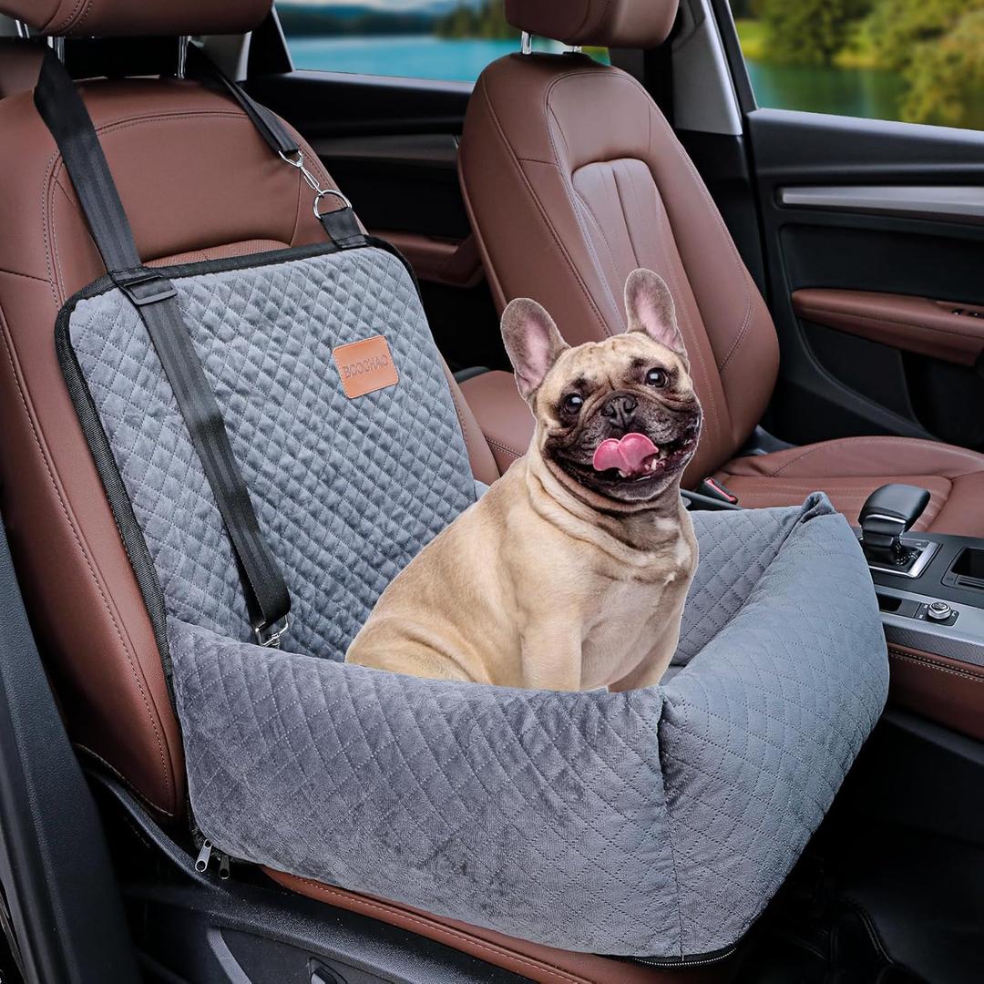 Dog Car Seat Pet Booster Seat Pet Travel Safety Car Seat,The Dog seat Made of Materials is Safe and Comfortable, and can be Disassembled for Easy Cleaning (Gray), 20.86"L x 20.86"W x 7.14"H