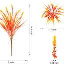 Artificial Fall Fake Outdoor Plants Flowers for Autumn Decoration,10 Bundles Faux Plastic Tall Monkey Grass Greenery UV Resistant Realistic for Home Outside Planter Window Porch Patio Garden (Orange)