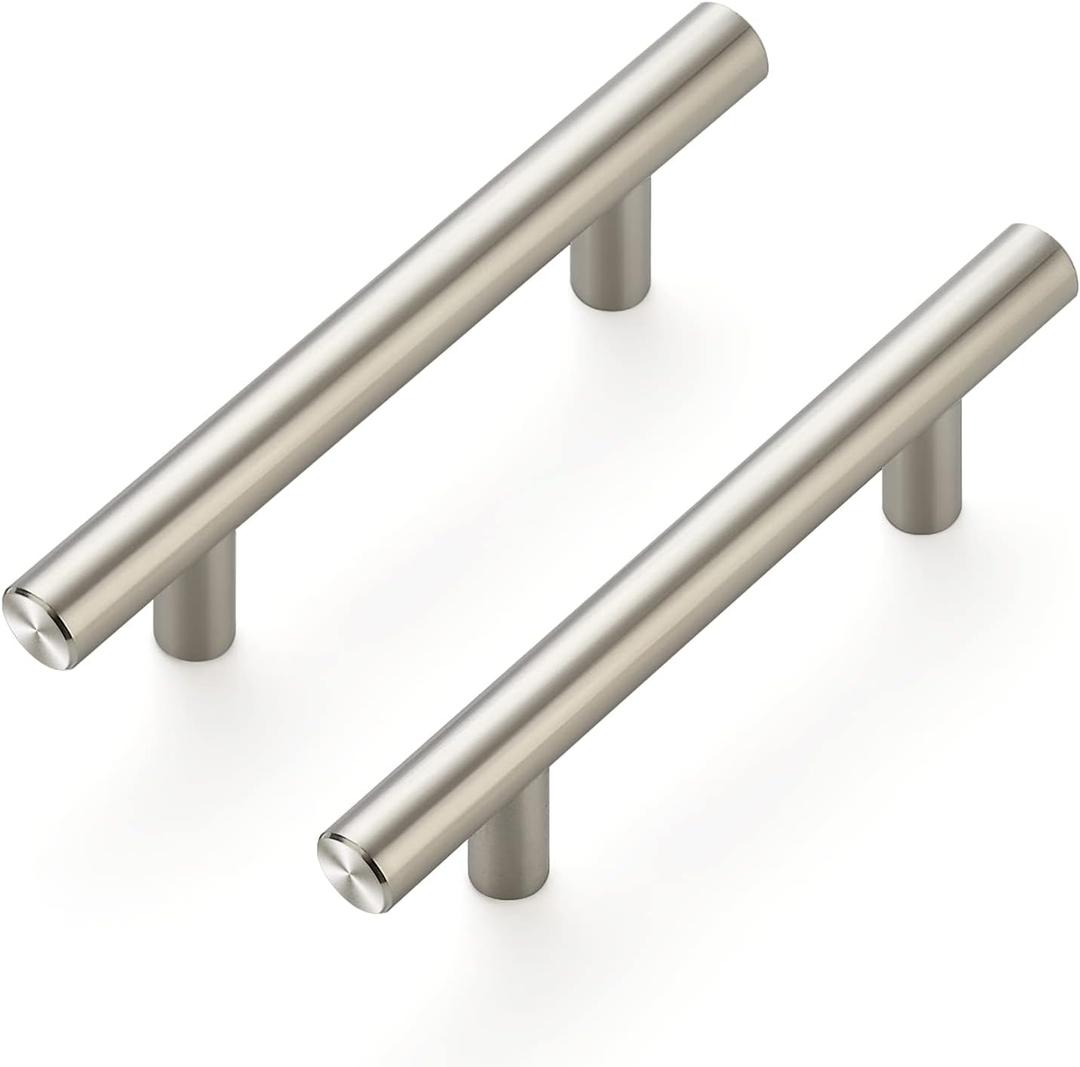 Ravinte 30 Pack 5'' Cabinet Pulls Brushed Nickel Stainless Steel Kitchen Drawer Pulls Cabinet Handles 3" Hole Center (Satin Nickel)