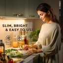MYPLUS 24" Under Cabinet Lights, 5 Color Temps Under Counter Lights with Dimmable 630Lumens,98 LEDs,12W,Ultra Thin LED Light Bar Plug-in for Kitchen, Cabinet, Counter and Shelf