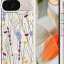 MOSNOVO Case for Google Pixel 9 & Pixel 9 Pro, [Buffertech 6.6ft Military-Grade Drop Protection] [Anti Peel Off Tech] Clear TPU Bumper Phone Case Cover Design - Floral Garden