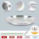 4-Pack Stainless Steel Cat Food Bowls, Shallow Whisker-Friendly Non-Slip Silicone Base Metal Dishes, Easy to Clean Indoor Feeding Flat Plates for Cat, Kitten, Small Dog (6.7")