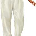 Acelitt Womens Elastic Waist Straight Leg Corduroy Pants with Pockets, XS