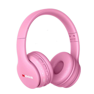 MIDOLA Kids Headphones Bluetooth 5.3 Wireless 60H Play Time Volume Limit 85/110dB Over Ear Foldable Protection Headset/Wired AUX Cord Mic for Children Boy Girl Travel School Phone Pad Tablet Pink