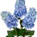 3PCS Fake Flowers Hydrangea Artificial Flowers 28" Long Stem Light Blue Faux Flowers for Vase, Real Touch Silk Flowers Décor for Floral Arrangement Home Farmhouse Office Hotel Decoration