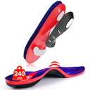 240+Ibs Plantar Fasciitis Insoles,FSA HSA Eligible,High Arch Support Inserts for Men Women,Heavy Duty Support for Orthotics Inserts,Flat Feet Insoles,Pain Relief(Red, M(Men 9-10.5/Wmoen 10-11.5)