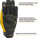 Safety Utility Work Gloves for Men&Women,Mechanic Working Glove,Tactical,Cycling,Performance Fit, Washable,Touchscreen