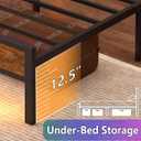 Twin Bed Frame with Charging Station and LED Lights,Heavy Duty Platform Beds Twin Size with Storage Headboard,USB Port,Rustic Wood and Strong Metal Support,No Box Spring Needed, Noise Free