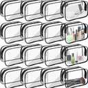 16 Pcs Clear Makeup Bags Bulk, Clear Travel Toiletry Bag for Women Men, PVC Waterproof Travel Small Pouches with Zipper Organizer, 5.9" x 3.9" x 2.8"