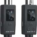 YXG UHF Wireless XLR Transmitter and Receiver Plug-on Wireless Microphone System for Dynamic/Condenser Microphone,with 48V Phantom Power, Electric Guitar/Bass, and More,Audio Mixer, PA System