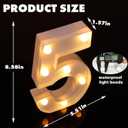 3 x LED Marquee Numbers, Small Light Up Numbers for Party, 8.58 Inch Battery Powered Lighted Number for Birthday, Night Light, Table or Home Decor (Number 5)