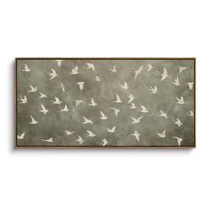 Vaskuro Large Framed Canvas Wall Art, Abstract Minimalist Line, Sage Green