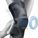 NEENCA Professional Knee Brace for Pain Relief, Medical Knee Compression Sleeve, Knee Support with Horizontal Knit Tech for Meniscus Tear, ACL, Arthritis, Joint Pain, Runner, Workout- FSA/HSA APPROVED (Large, Upgraded Version - Navy Blue)
