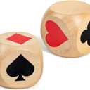 2IN Large Trump Marker Dice, Wooden Euchre Cube Trump Game Marker, Great Dice Cube for Euchre Pinochle Bridge Playing Cards