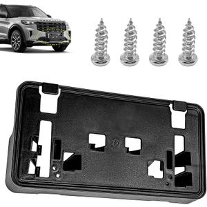 License Plate Frame Compatible with Fd F150 2.7L 3.0L 3.5L 2021 2022 2023, Front Bumper License Plate Bracket Replace OE # FO1068187, ML3Z-17A385-BB