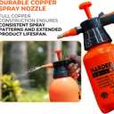 34oz (0.26 Gallon) Pump Sprayer, Handheld Garden Sprayer for Weeds, Plants, Lawn Care & Cleaning, Adjustable Pressure with Copper Nozzle