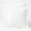 2 Pack Euro Pillow Shams 28x28  600 Thread Count 100% Organic Cotton Burgundy Square Pillow Covers with 2 Inch Flange, Soft & Smooth Premium Hotel-Quality Pillowcases Set of 2