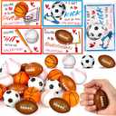 FLYSNK 28 Pack Stress Ball Valentines Day Cards for Kids School, Valentines Day Gifts for Kids Classroom, Sports Valentines for Boys Class Valentines Exchange Cards Party Favors Exchange Gifts Prizes