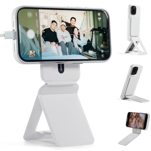 MOFT Phone Tripod Stand Selfie Stick for iPhone, Multi-Angles iPhone Stand, Lightweight & Portable Phone Holder, Strong Magnets, MOVAS Vegan Leather, Travel Essentials, Misty Cove (Without Card Slot)