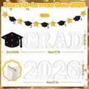 Duraaamo 2026 Graduation Decorations, LED Marquee Light up Letters "GRAD 2026", Graduation Cap Garland Banner with Star, Cap Light Sign for Class of 2026 Party Supplies Table Wall Decor