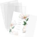 Vellum Jackets - 50 Pack Folded Vellum Jacket for 5 x 7 Invitations, Translucent Vellum Paper for Invitation, Greeting Cards, Photo Prints
