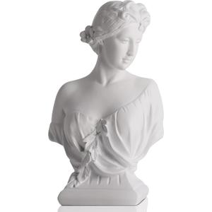 WUBIANJIE 12" Artemis Bust Large Greek Goddess Statue Office Bookshelf Home Dressing Resin Goddess Statue Young Venus Plaster Portrait Lovers Collectibles