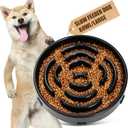 WHIPPY Large Slow Feeder Dog Bowls for Large Medium Dogs Anti-Chocking Slow Feeding Maze Dog Food Bowl Slow Eating Interactive Bloat Stop Puzzle Bowl,Black