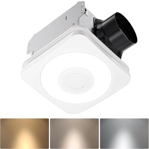 OREiN 3-in-1 Bathroom Exhaust Fan with Light & Humidity Sensor, 160 CFM, 1.0 Sone, Auto-On at 60% Humidity, 1500LM, 3CCT, Night Light, ENERGY STAR, HVI/FCC/ETL, Ceiling Opening 11.81''x 11.02''