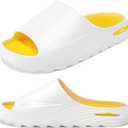 Mens Recovery Slides - Orthotic Arch Support Sandals for Plantar Fasciitis,Comfortable Cushioned Sport Slides with Open Toe, Reduces Foot & Joint Stress, Size 8.5