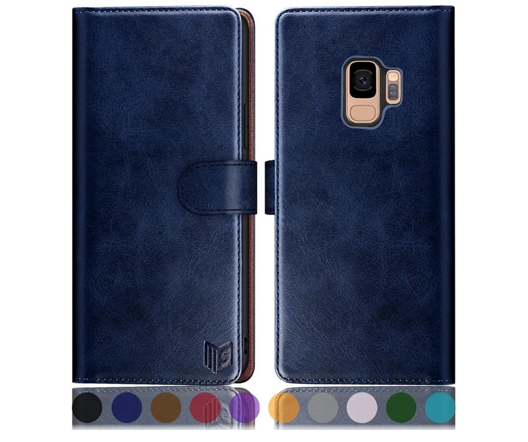 SUANPOT for Samsung Galaxy S9+ / S9 Plus 6.2 (Non S9 5.8") Leather Wallet case with RFID Blocking Credit Card Holder,PU Flip Folio Book Cell Phone Cover Shockproof case Pocket for Men Women Blue