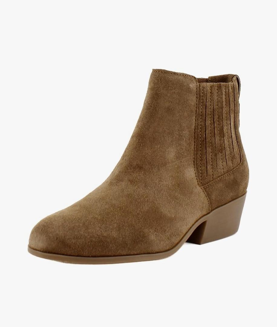 Comfortable Women's Covered Gore Western Ankle Bootie in Suede 6