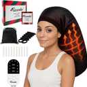 VICARKO Steamer Cap for Deep Conditioning - Extended Hood with 10 Heat Levels, 3 Timers, Portable Thermal Treatment for Natural Curly Hair, Black