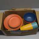 Homienly 40-Piece Premium Wheat Straw Dinnerware Sets, Service for 8, Unbreakable Plates and Bowls Set - Cups Sets, Dinner Plates, Bowls for Kitchen,Dishwasher and Microwave Safe Dishes Set - Multi