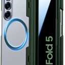 Spugan for Samsung Galaxy Z Fold 5 Case with MagSafe, [Screen Protection] [Hinge Protection] Translucent Strong Magnetic Shockproof Case for Galaxy Z Fold 5 with S Pen Holder (Privacy-Green)
