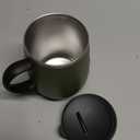 GRANDTIES Insulated Coffee Mug with Handle - Sliding Lid for Splash-Proof 16oz Wine-Glass Shape Thermal Tumbler with Double Walled Vacuum Stainless Steel to Keeps Beverages Hot or Cold-Olive Green