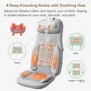 Rainwolf Shiatsu Neck and Back Massage Cushion with Heat - 4D Deep Tissue Kneading Full-Back Massager for Relief Stress, Adjustable Intensity & Height, for Office Chair & Home