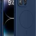 Miracase Magnetic for iPhone 14 Pro Max Case, [Soft Anti-Scratch Microfiber Lining], Compatible with MagSafe, Silicone Shockproof Protection Phone Case for iPhone 14 Pro Max,Dark Blue