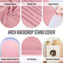 LEBENGURU Set of 2 Upgraded Wedding Arch Cover, 6.6FT,7.2FT Dusty Pink Spandex Fitted Arch Backdrop Cover, Round Top Chiara Stand Covers for Birthday Party Baby Shower Banquet Balloon Dcor