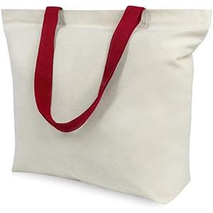 TOPDesign 2-Pack Canvas Tote Bags with Magnetic Snap, Reusable Grocery Shopping Bags, DIY Your Creative Designs