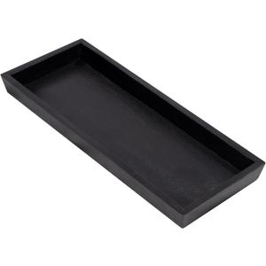MAONAME Black Bathroom Vanity Tray, Rustic Long Narrow Tray, Rectangle Farmhouse Wood Trays, Countertop Organizer Trays for Candle, Perfume, 12.2"x 5"