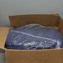 HIGOGOGO Square Stuffed Pouf Ottoman, Corduroy Poufs with Foam Chunk Filling, Furry and Fluffy Pouf Foot Stool Storage Ottoman, 21 X 21 Floor Poufs Foot Rest for Living Room, Navy (21.6 Inch)