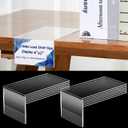 12 Pcs Acrylic Library Moveable Shelf Label Holders Bulk Talker 4" x 2" Clear Shelf Display Markers Retail Label Tags for Office Home Classroom Office Book Shelve