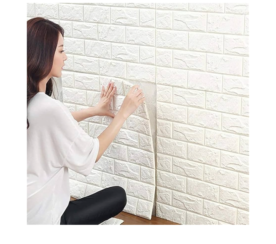 JOLOV  3D Wall Panels Peel and Stick - PE Foam DIY Self Adhesive, Waterproof, Perfect for Interior Wall Decor in Bedroom & Living Room (50)