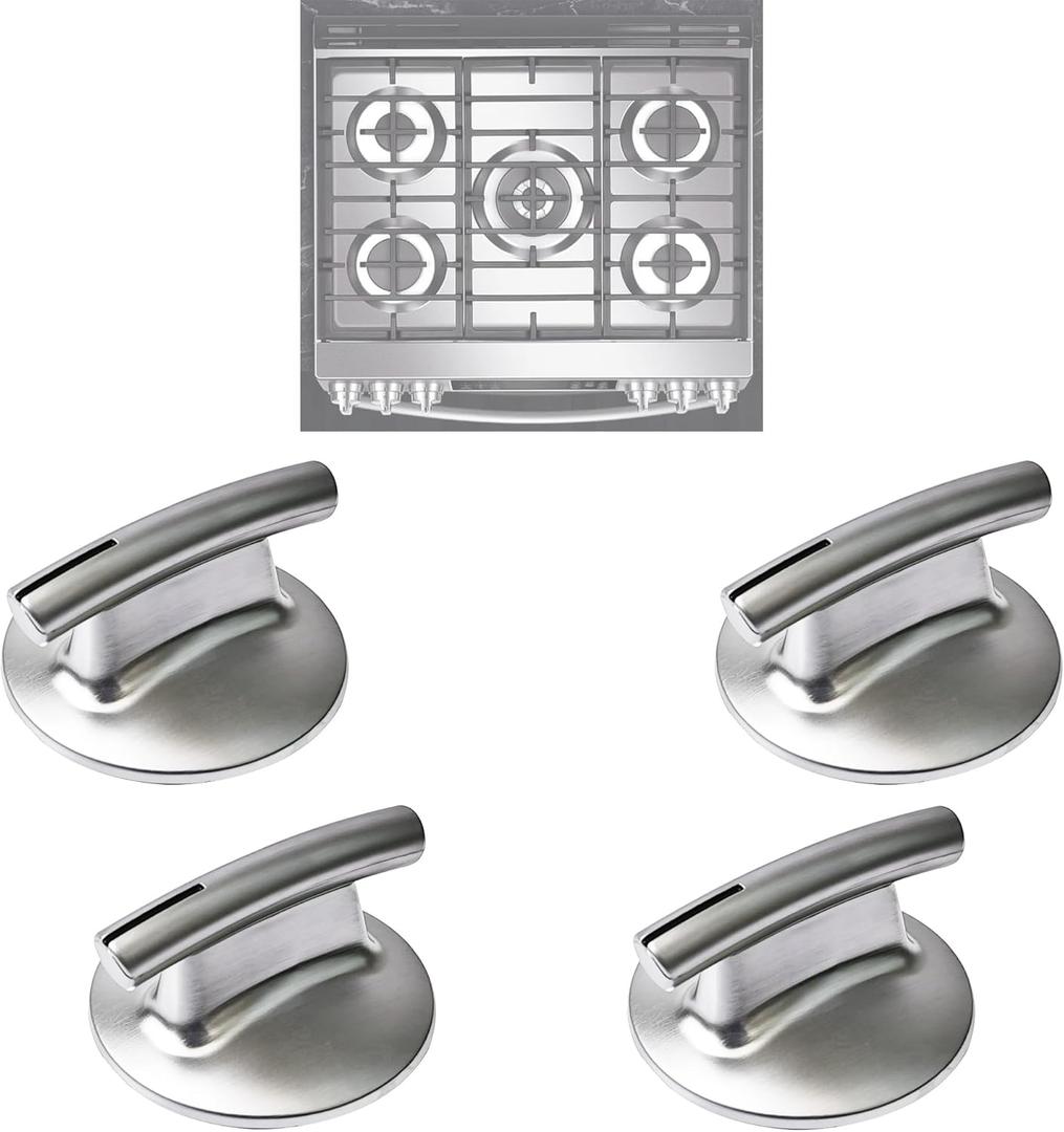 4 Pack 74010839 Upgraded Surface Burner Knob Replacement for Jenn Air Stove/Range JED8430BDB18/JED8430BDB/-Replaces WP74010839,7737P372-60,AP4100128,PS2088183,Compatible with Whirlpool Maytag