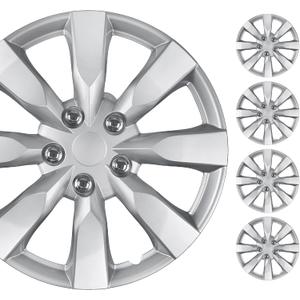 BDK (Set of 4) 16" Inch Rims Hubcaps Automotive Car Wheel Hub Caps Wheel Covers, Snap-On Direct OEM Replacement Toyota, Honda, Nissan, Ford, Mazda, Chevrolet, Mitsubishi, Kia, Hyundai, Volvo, BMW