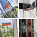 Window Squeegee for Window Cleaning, Squeegee Window Cleaner Tool 2 in 1 Car Window Cleaning Tool with Extension Pole 58 Telescopic Window Washing Equipment, Shower Squeegee for Shower Glass Door