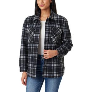 WallFlower Casual Fleece and Plaid Shackets Jackets Juniors for Women, Soft Button-Down (Small, Black Night) WallFlower Casual Fleece and Plaid Shackets Jackets Juniors for Women, Soft Button-Down (Small, Black Night)